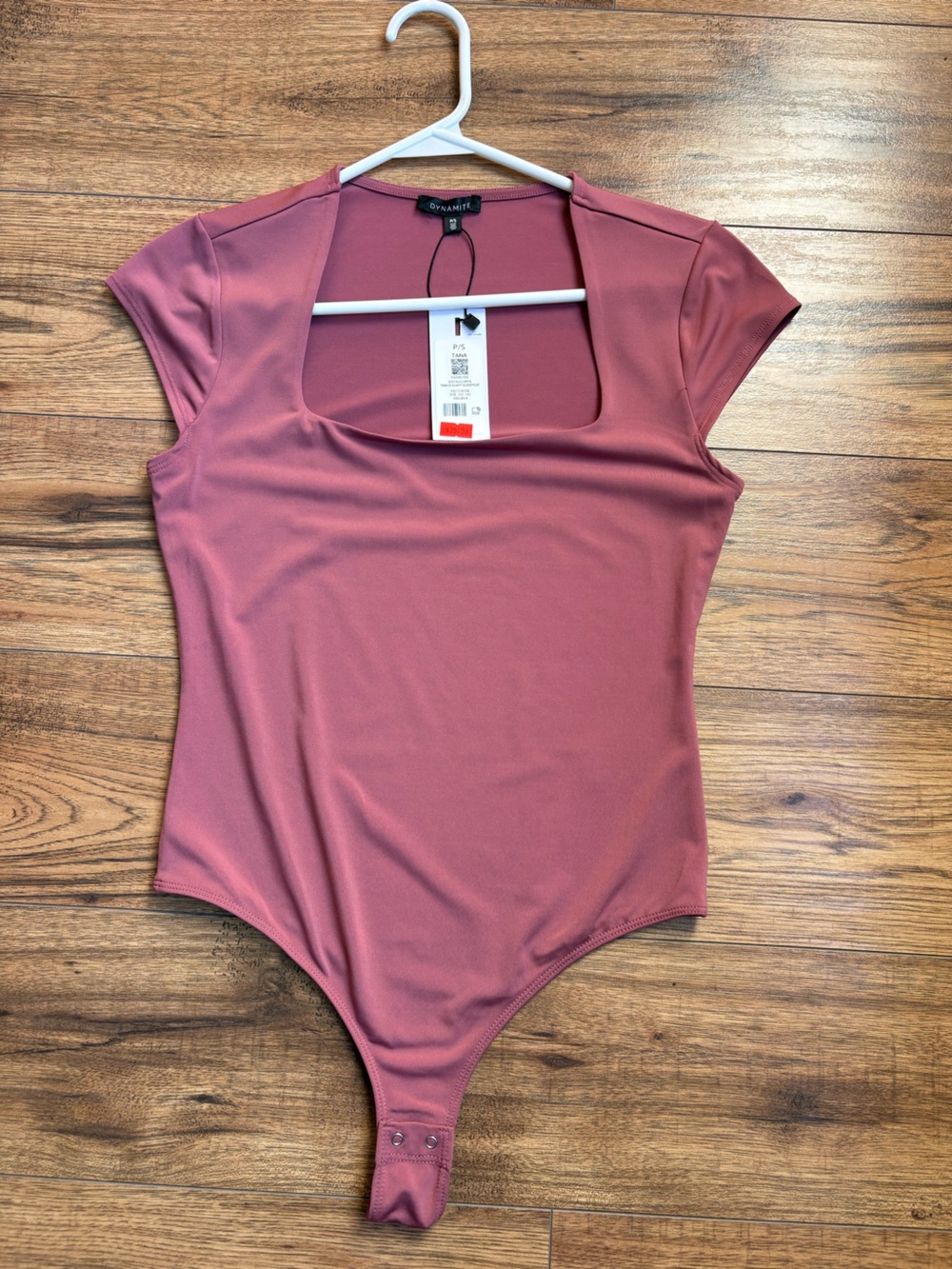Dynamite Mauve Square Neck Short Sleeve Bodysuit